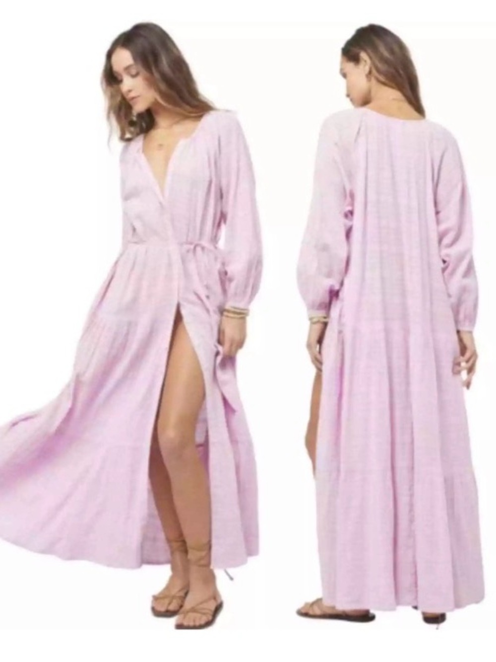 l*space Lavender Pink Maxi Dress with Long Sleeves